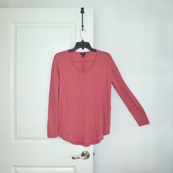 a.n.a Sweaters - a.n.a. Ribbed Scoop Neck Sweater Pink Size M